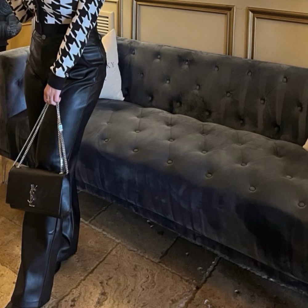 Black leather pants Hollister